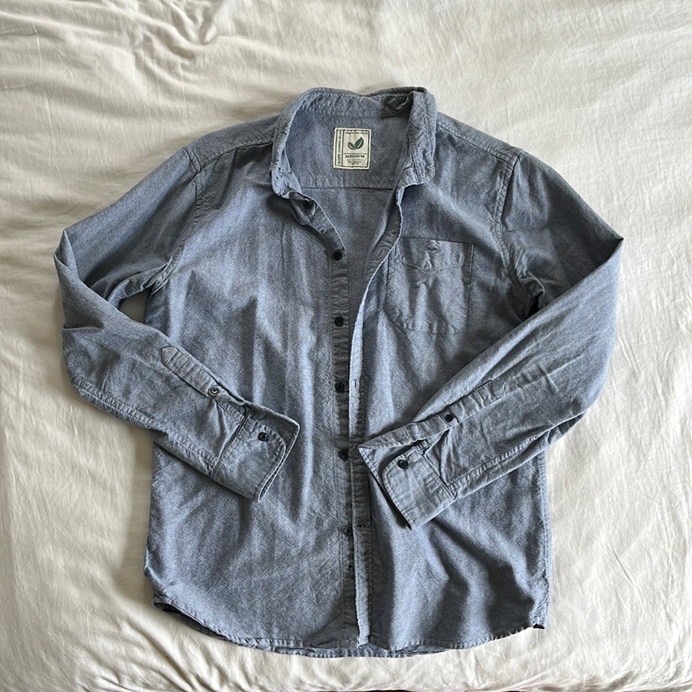 Men’s Blue casual Oxford button-up